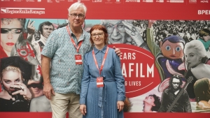 La regista Claudia Richarz e il produttore Carl-Ludwig Rettinger per Helke Sander - Claning House