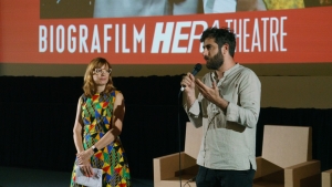 Michele Aiello di Arca di Noe' con Chiara Boschiero per la proiezione Tell them about us