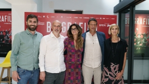 Michele Cattani, Stefano Liberti e Mario Poeta (registi di Escape for a goal), Pamela Cioni (Cospe), Anna Meli (Cospe) 