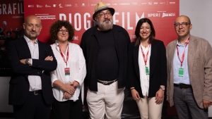 Rappresentanti Film Commisison Emilia-Romagna Fabio Abaganto, Alessandra Miletto, Rappresentate Italia Film Commission Jacopo Chessa e Assessora Regione Emilia-Romagna Gessica Allegni